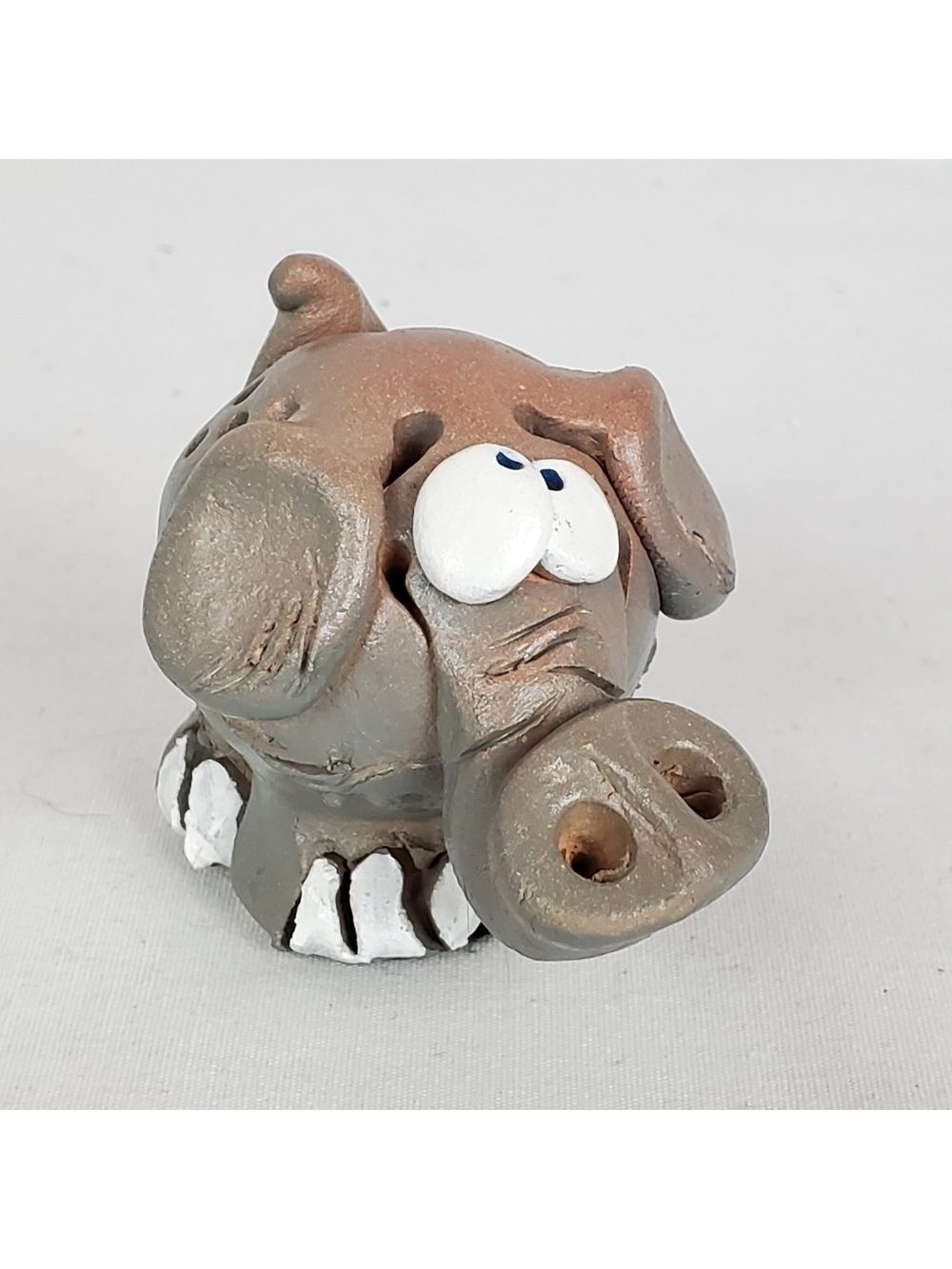 VTG signed Chubby hand molded tiny silly Elephant figurine